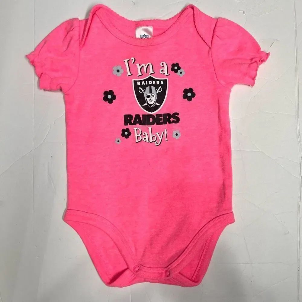 Team Apparel Pink Raiders Bodysuit Sz 3-6 Months